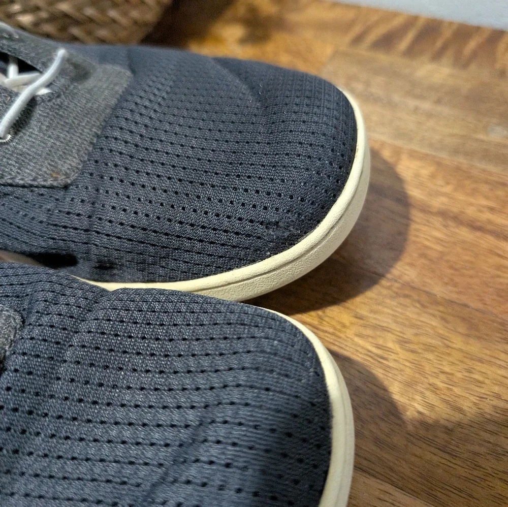 OluKai Nohea Moku Boat Shoes Mens 10.5 Blue Gray  Tie Denim Mesh Casual Sneakers